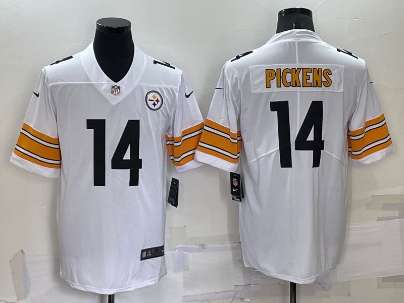 Men Pittsburgh Steelers 14 Pickens White 2022 Nike Limited Vapor Untouchable NFL Jersey